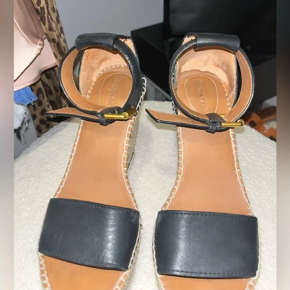 See By Chloe Glyn Platform Wedge Espadrille Sandals - Picture 13 of 16